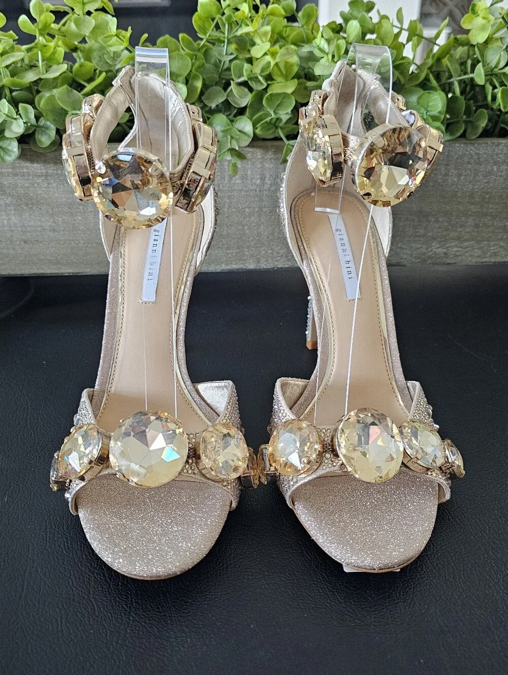 Gianni Bini Champagne Crystal High Heel Sandals Shoes Women's Size 9.5 NWOB